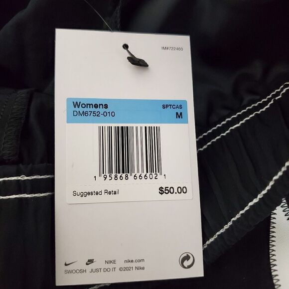 Nike Womens Sz Medium High Rise Shorts Loose Fit  Logo Black DM6752 010 NWT - Picture 6 of 9